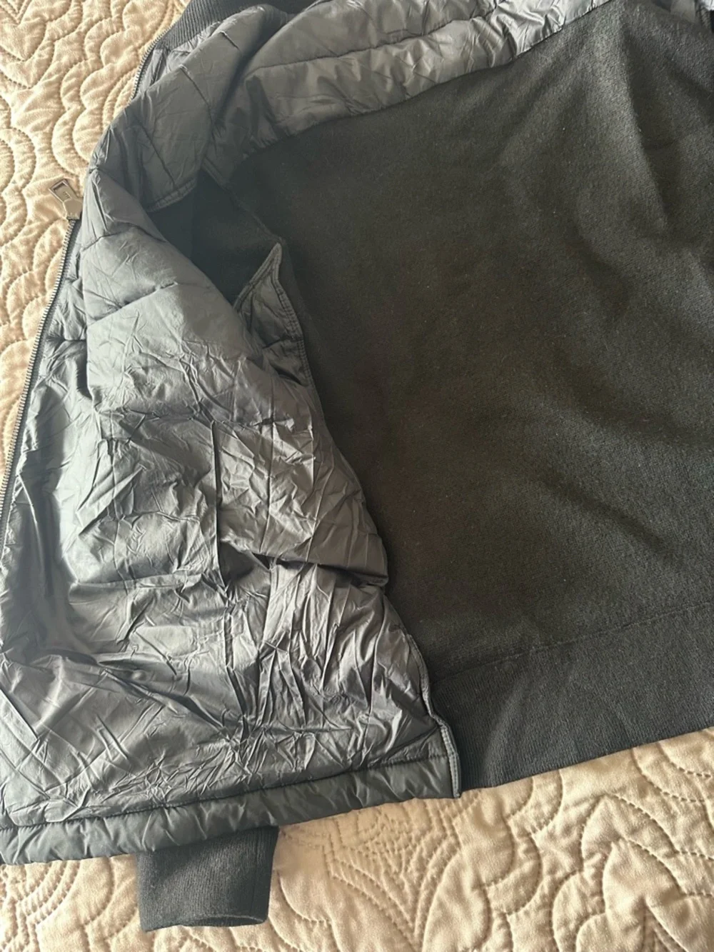 Polo Ralph Lauren Black Quilted Hybrid Jacket  Classic Designer Knit Mens Coat - Picture 9 of 16